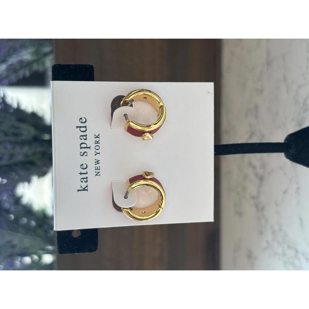 Kate Spade Gold and Red Hoop Earrings